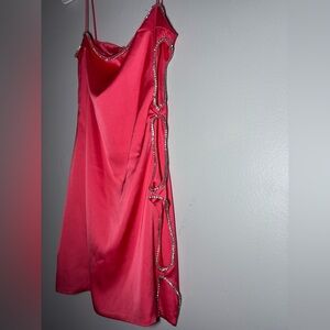 OH POLLY coral cut out embellishment details dress size US 2